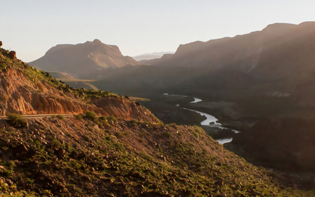 Sunset over a hillside