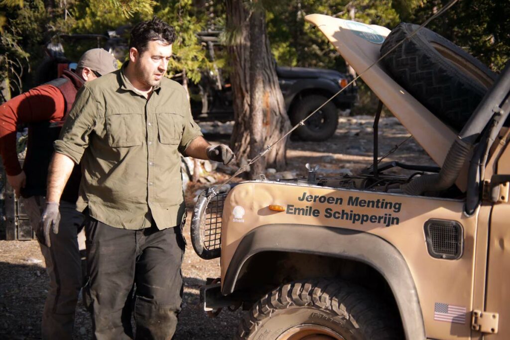 Chris Solis with his Camel Trophy Defender